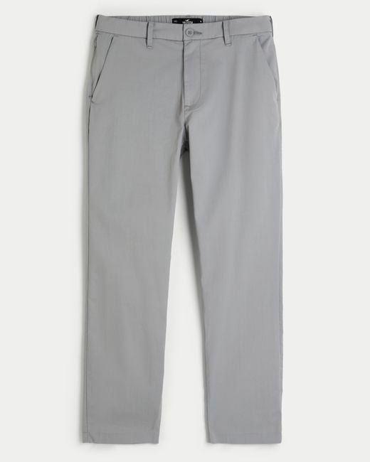 Hollister Gray Slim Straight Tech Chino Pants for men