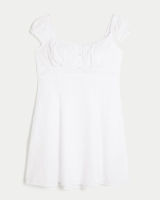 Hollister White Henley Shirt Mini Dress