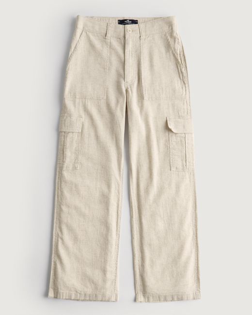 Hollister Ultra High-rise Drapey Cargo Pants in Natural | Lyst UK