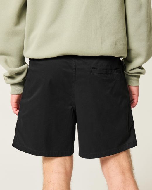 Hollister Pull-On Shorts aus Twill, die bis zur Oberschenkelmitte reichen in Black für Herren