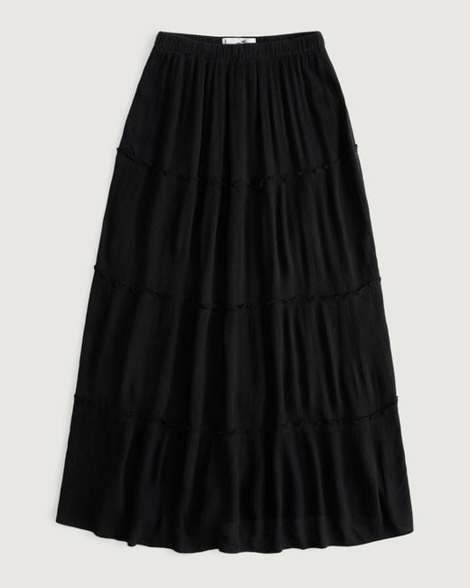 Hollister Black Tiered Maxi Skirt