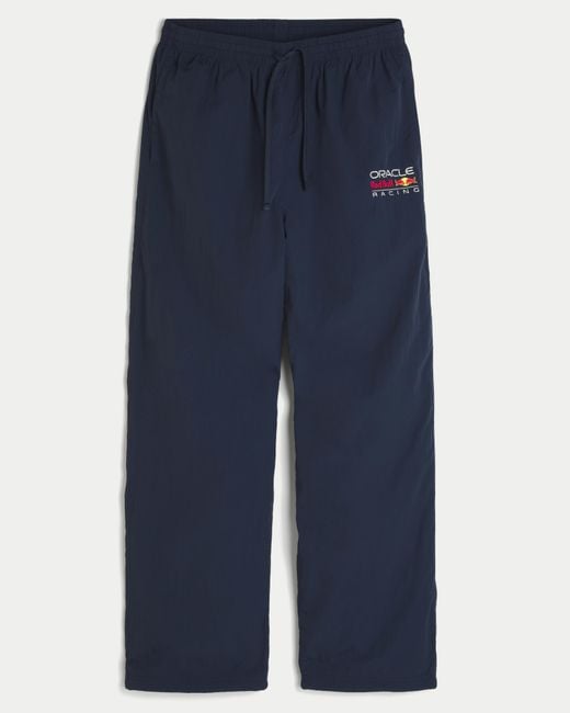 Hollister Blue Oracle Red Bull Racing Graphic Baggy Track Pants for men