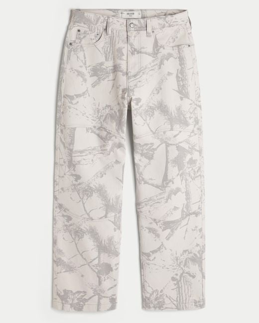 Hollister White Camo Baggy Jeans for men