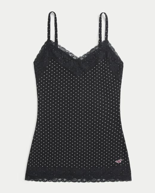 Hollister Black Lace Trim Layering Cami
