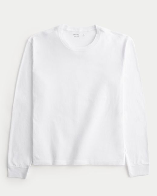 Hollister Long sleeve Layering Crew T shirt in White for Men Lyst UK