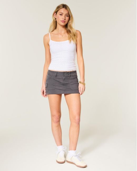 Hollister Gray Ultra Low-rise Cargo Mini Skort