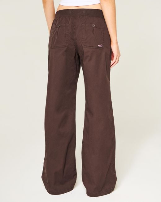 Hollister Brown Hollister Remi Ultra Low-rise Poplin Pull-on Pants