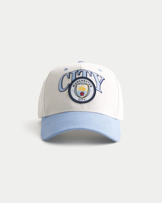 Hollister White Manchester City F.c. Graphic Baseball Hat for men