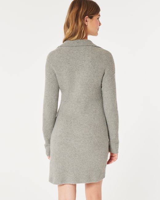 Hollister Gray Pulloverkleid mit Kragen