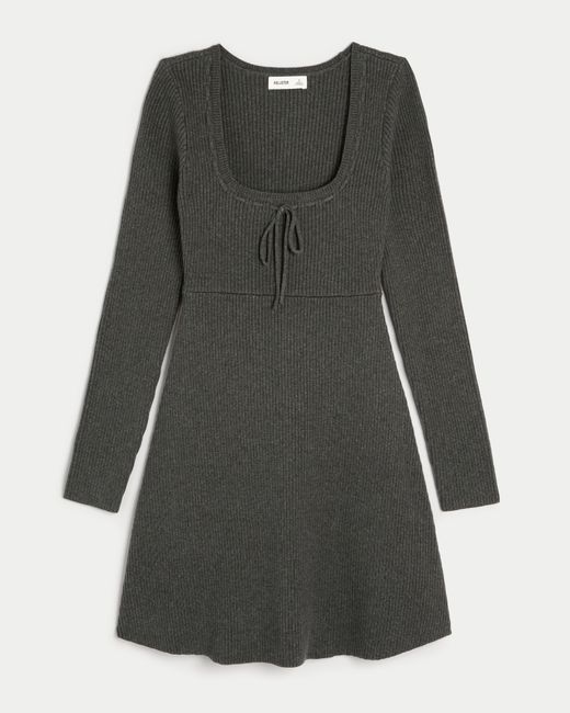 black long sleeve knitted midi dress Mari Knit Long Sleeve Collared Midi Dress main image 1