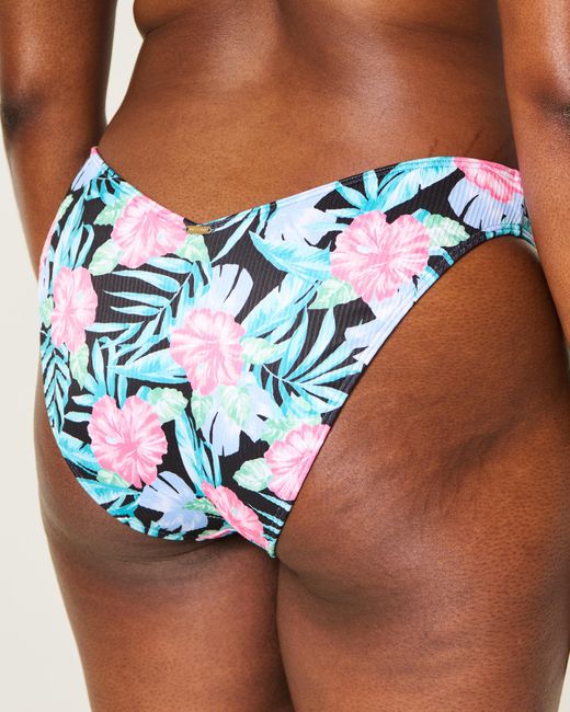 Hollister Blue Ribbed High-leg Cheeky Bikini Bottom