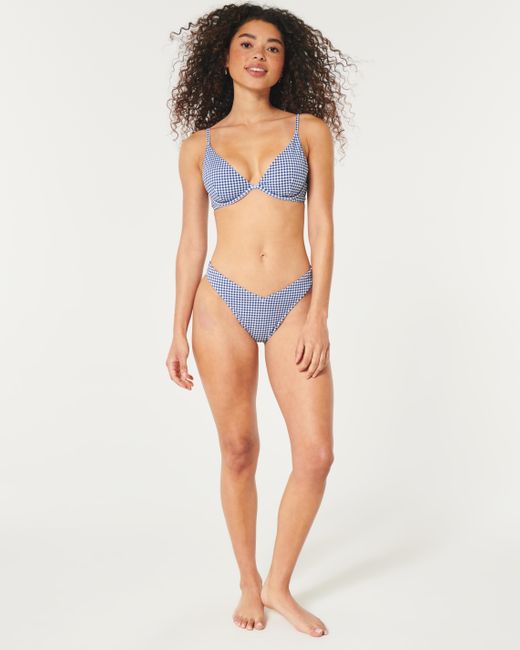 Hollister Blue Underwire Plunge Bikini Top
