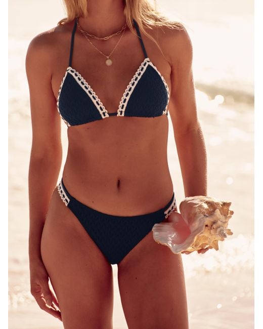Hollister Blue Cheeky-Bikinihose im Häkelstil