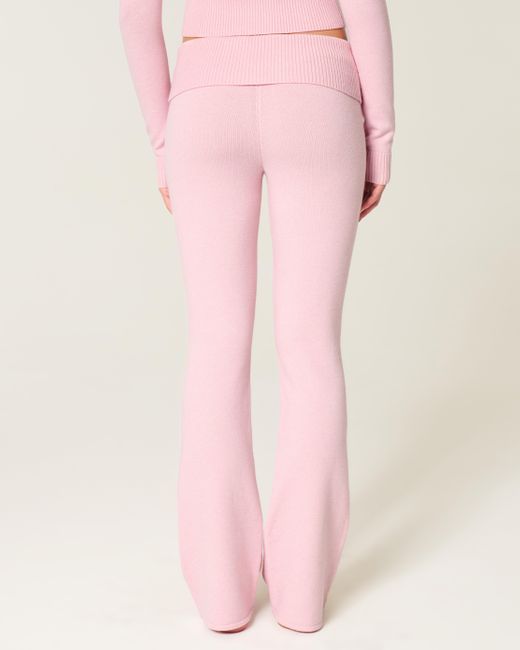 Hollister Pink Gilly Hicks Sweater-knit Foldover Waist Boot Pants