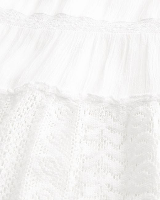 Hollister White Lace Inset Maxi Dress