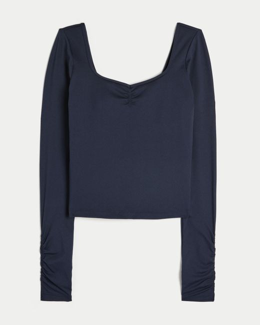 Hollister Blue Gilly Hicks Active Recharge Cinch Sweetheart Top
