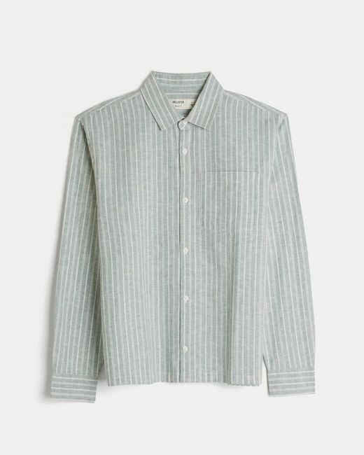 Hollister Gray Long-sleeve Linen-blend Shirt for men