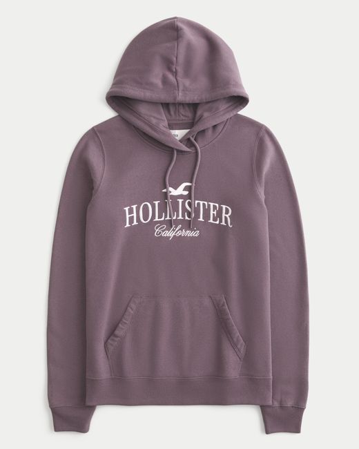 Hollister Oversized Logo Graphic Hoodie in Purple Lyst UK