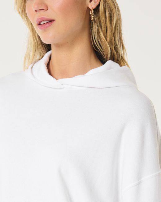 Hollister White Oversized Terry Hoodie