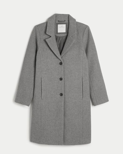 Hollister Gray Klassische Jacke aus Wollmischung