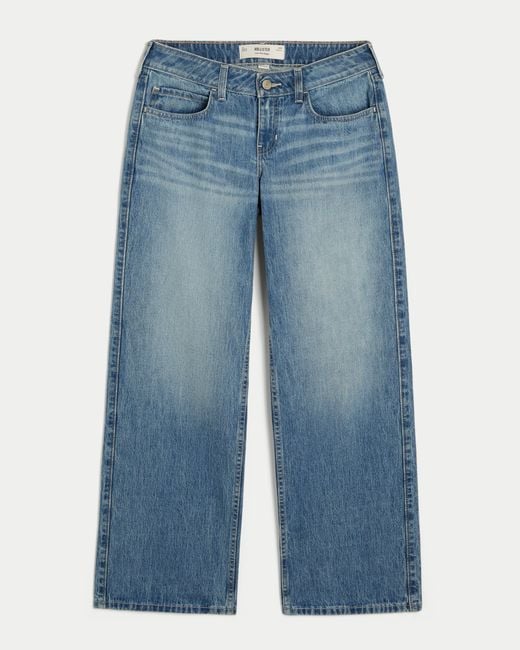 Hollister Blue Curvy Low-rise Medium Wash Baggy Jeans