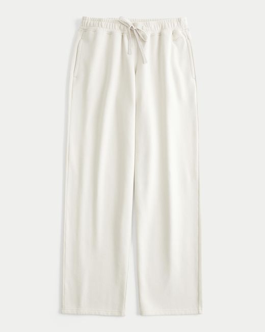 Hollister White Low-rise Baggy Sweatpants