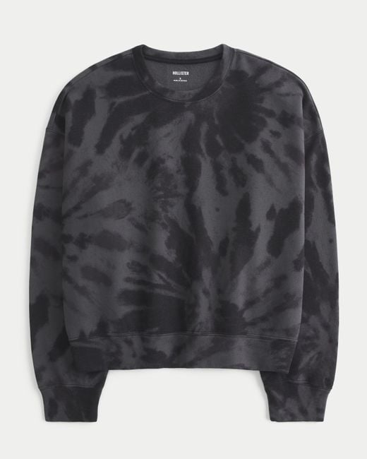 Hollister Black Easy Tie-dye Pattern Crew Sweatshirt