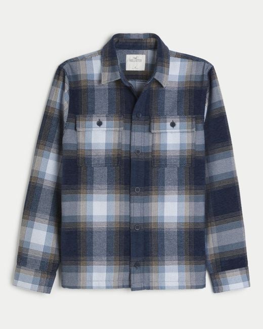 Hollister Hemdjacke aus Twill in Blue für Herren