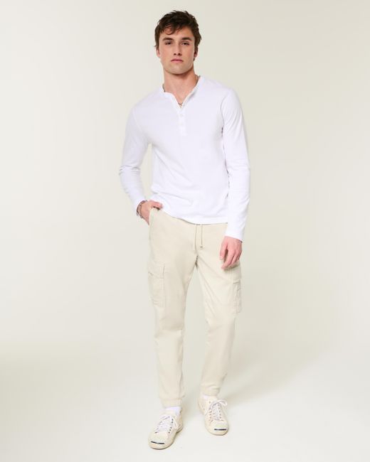 Hollister Natural Relaxed Cargo Joggers for men