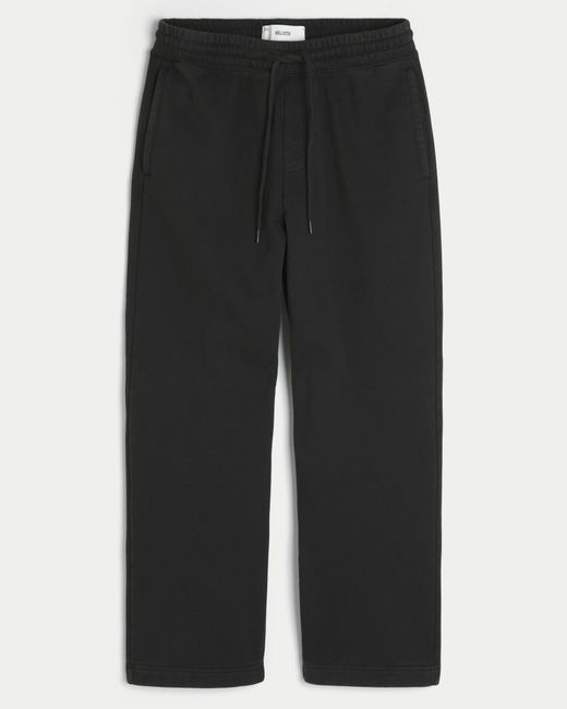 Hollister Black Hollister Feel Good Flame Embroidery Baggy Sweatpants for men
