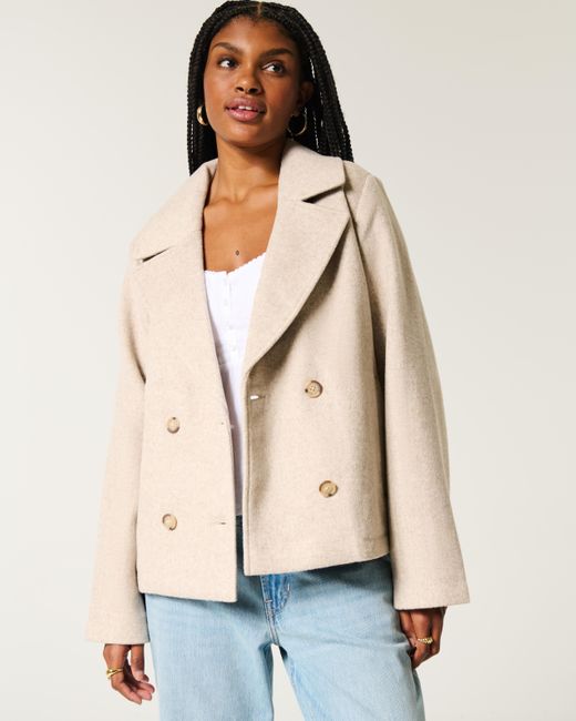 Hollister Natural Wool Blend Peacoat