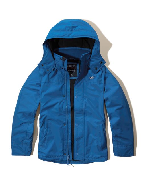 Hollister Allweather Fleece Lined Jacket in Blue for Men Lyst