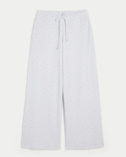 Hollister White Gilly Hicks Always Cozy Waffle Baggy Pants