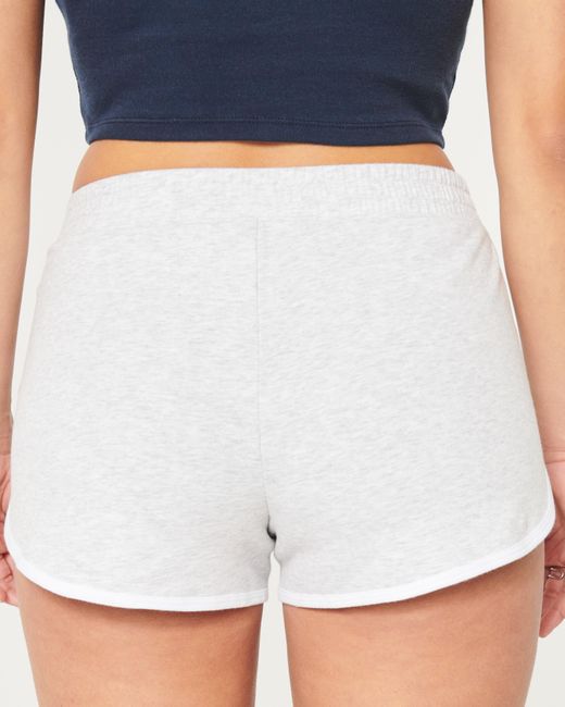 Hollister White Knit Logo Shorts