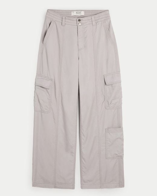 Hollister Gray High-rise Baggy Cargo Pants