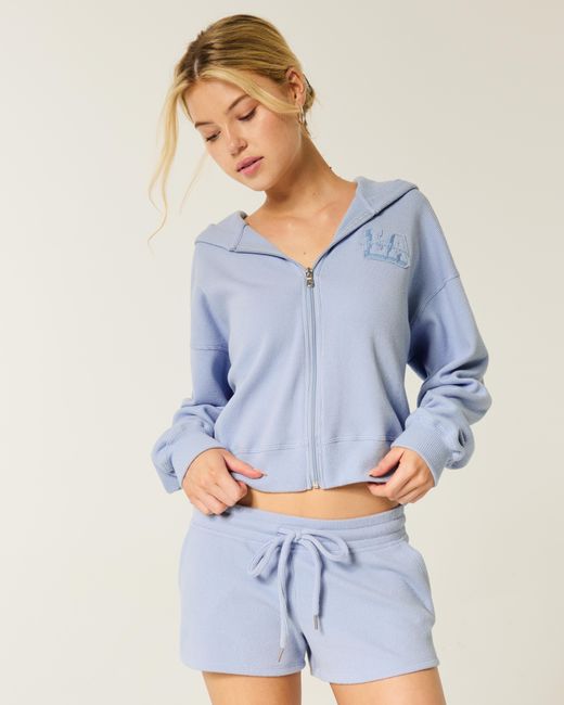 Hollister Blue Gilly Hicks Waffle Shorts