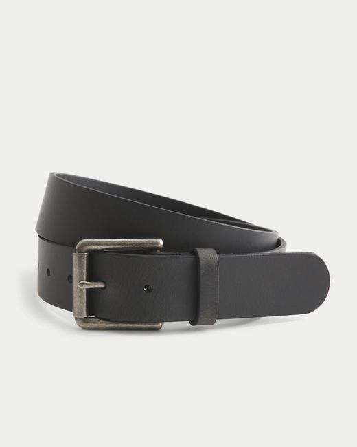 Hollister Black Classic Leather Belt for men