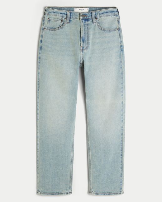 Hollister Blue Light Wash Downforce Racing Graphic Loose Jeans for men