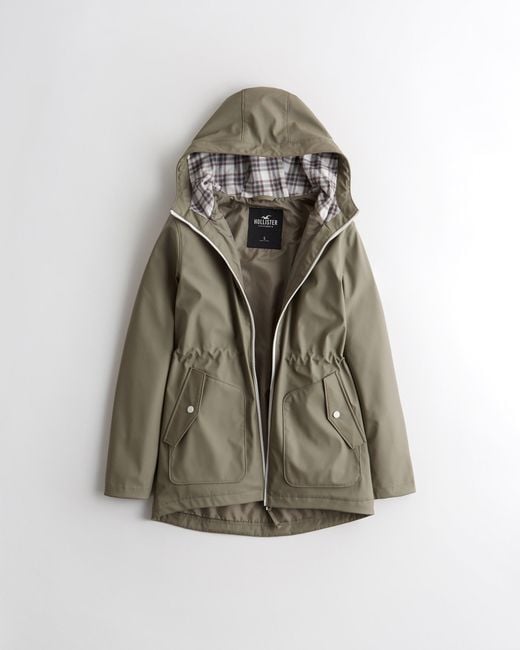 Hollister Green Nylon-Regenjacke