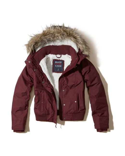 Hollister Multicolor All-weather Hooded Bomber Jacket