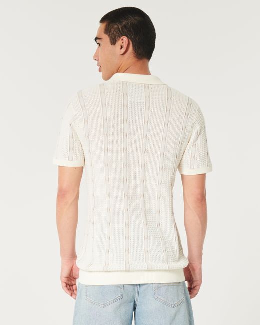 Hollister Natural Striped Sweater Polo for men