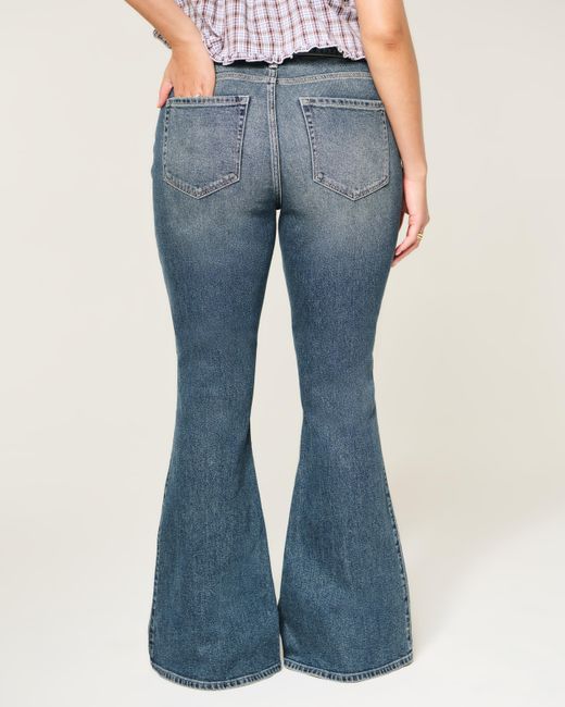 Hollister Blue Curvy High-rise Medium Wash Flare Jeans