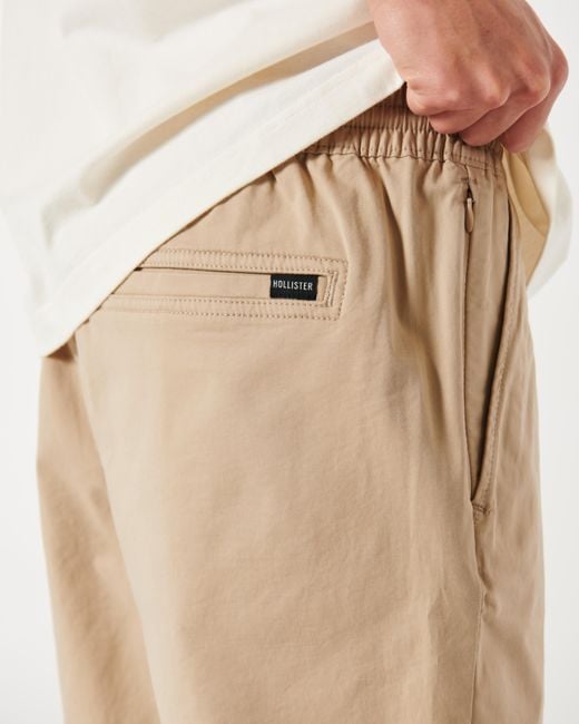Hollister Pull-On Shorts aus Twill 23 cm in Natural für Herren