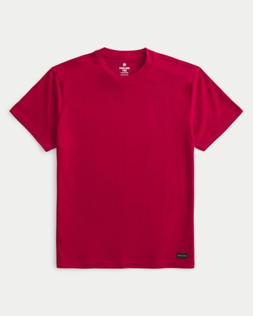 Hollister Red Relaxed Cooling Tee for men