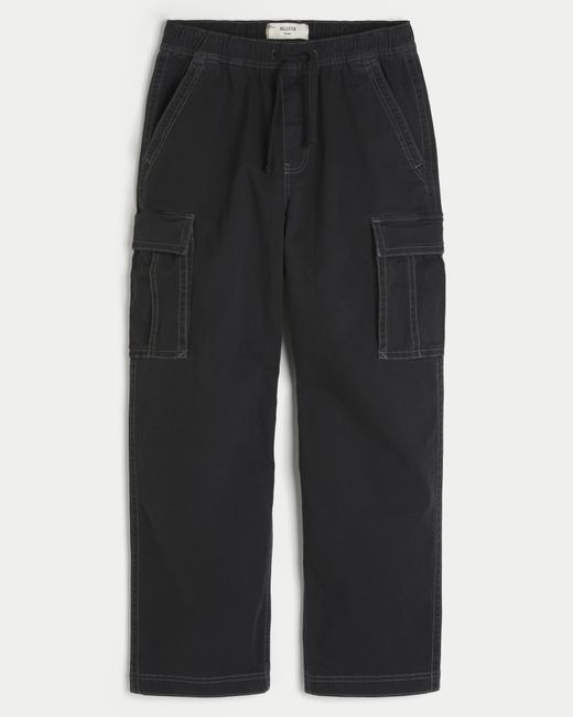 Hollister Black Baggy Cargo Pants for men