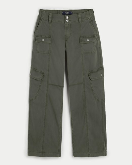 Hollister Green Low-rise Baggy Cargo Pants