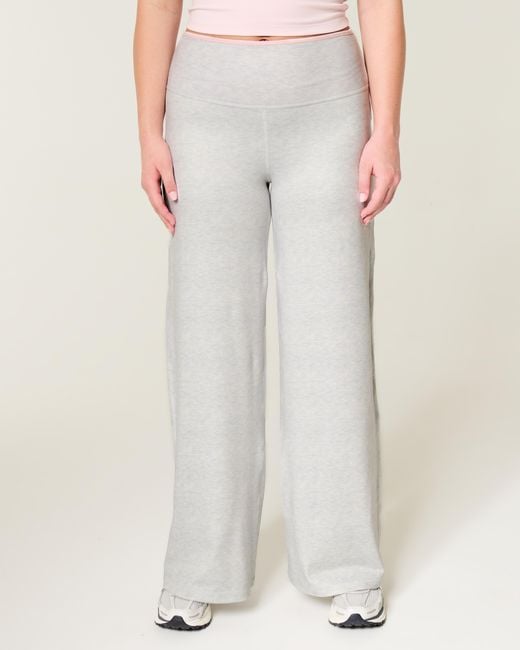 Hollister White Gilly Hicks Active Recharge Foldover Wide-leg Pants