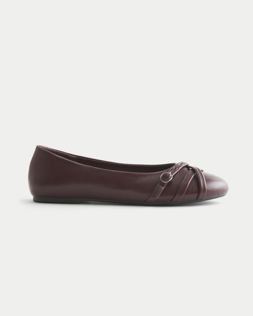 Hollister Brown Faux Leather Flats