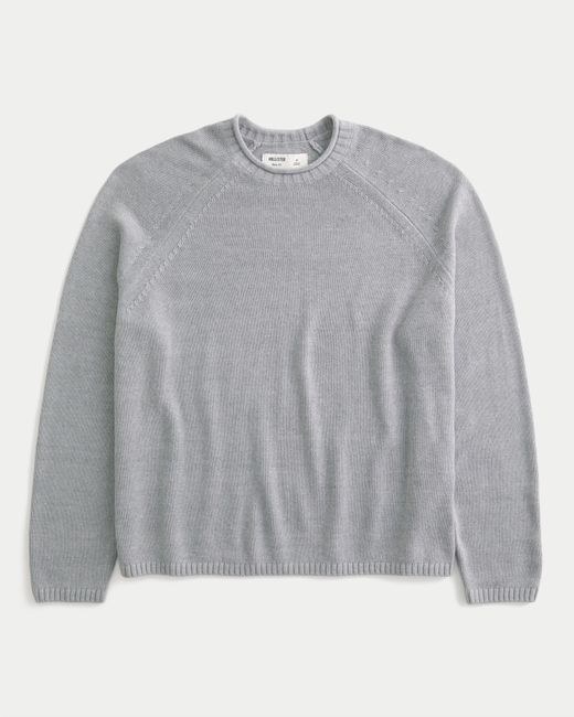 Hollister Gray Boxy Roll-neck Crew Sweater for men