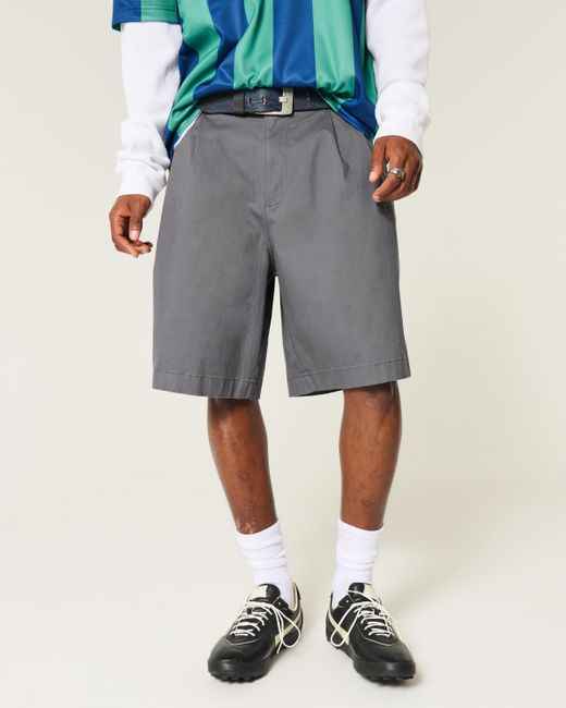 Hollister Gray Above-the-knee Baggy Bermuda Flex Waist Shorts for men